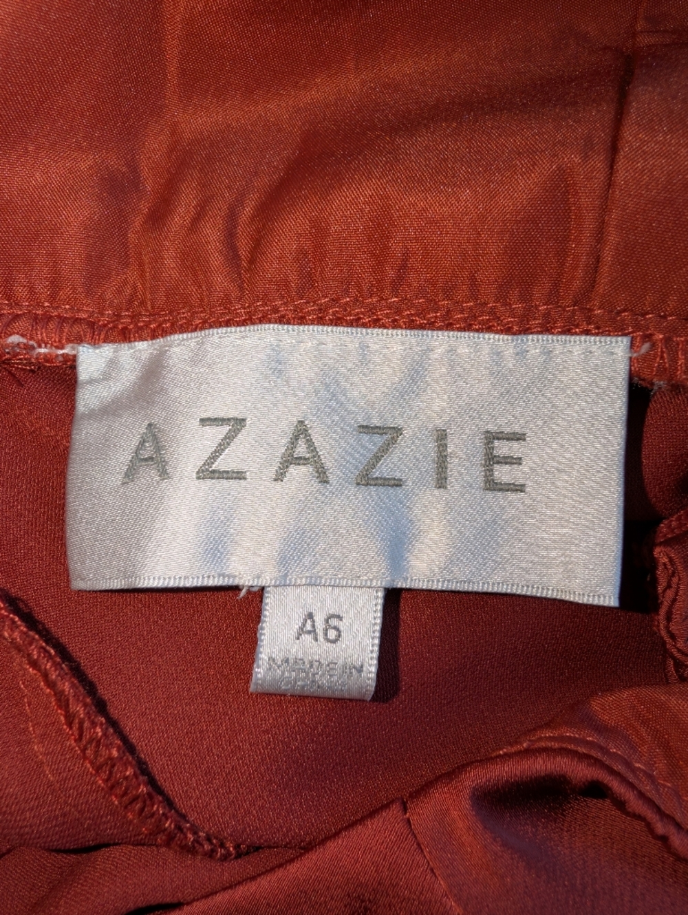 NWT Azazie Maternity Off-The-Shouler Stretch Satin Dress Size 6 - Picture 13 of 15